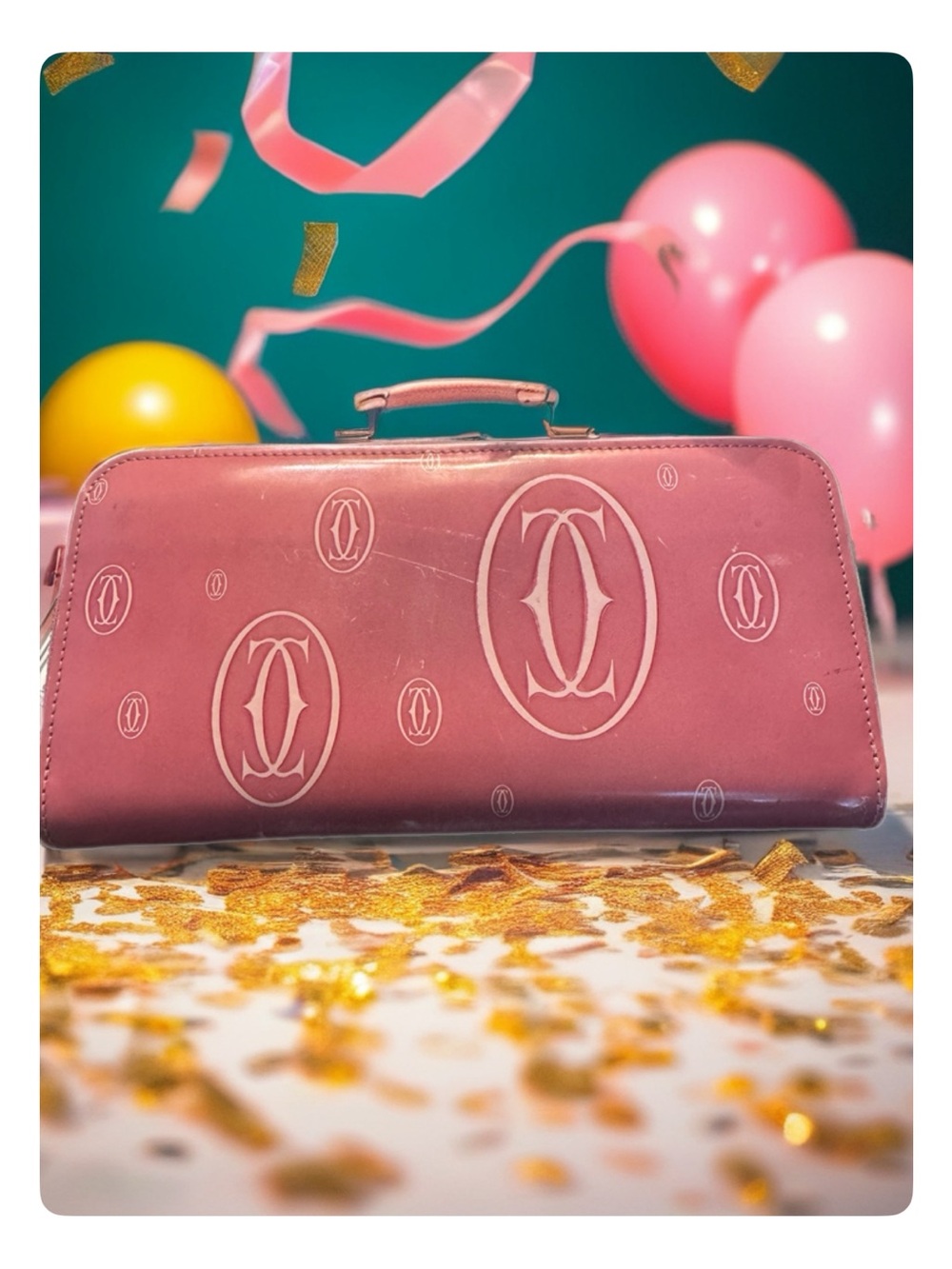 Cartier Pink Logo Zip Card Wallet ( Happy Birthday Collection)